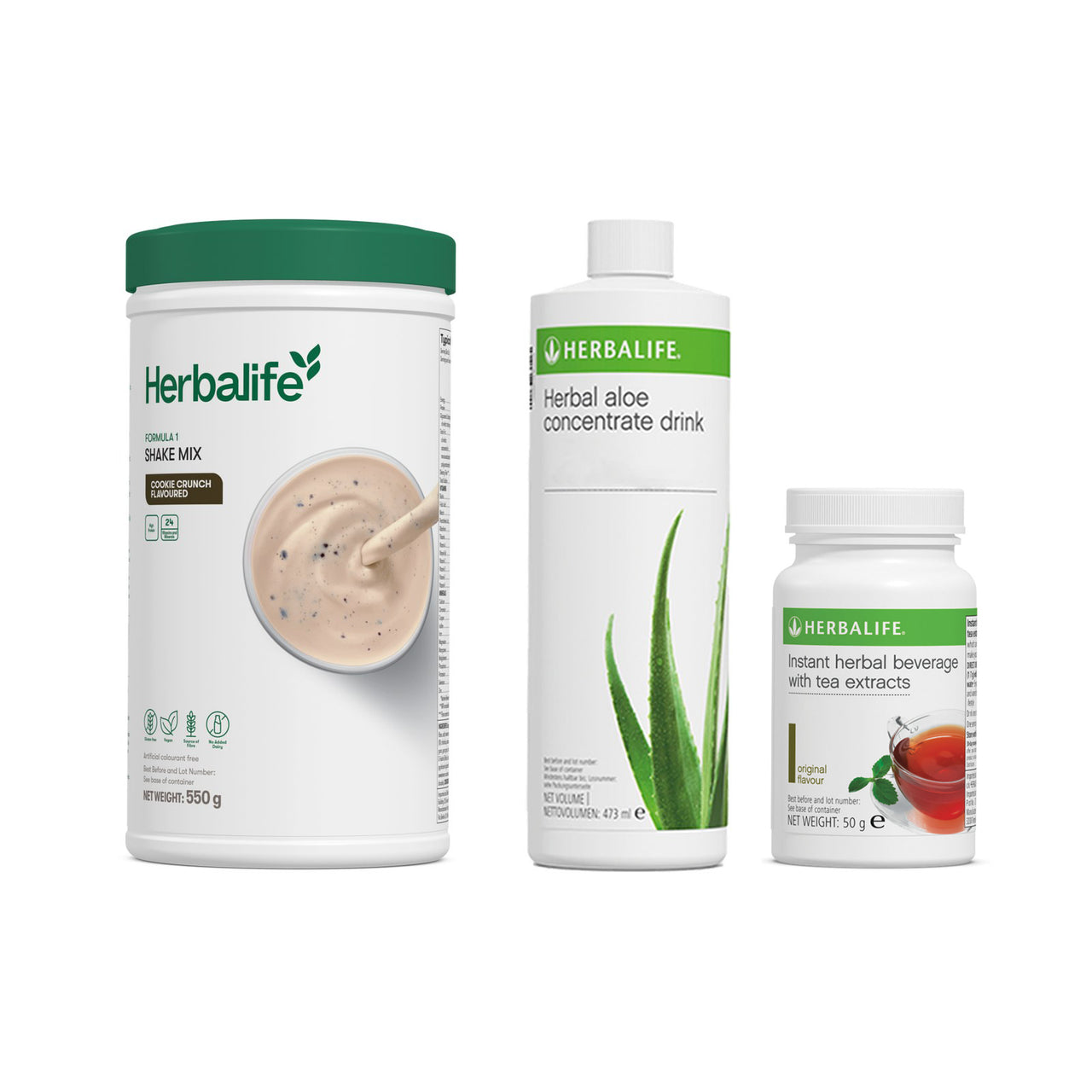 Breakfast Pack — Formula 1 Cookie Crunch, Aloe Concentrate & Instant Herbal Beverage